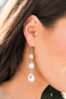 Paparazzi Unpredictable Shimmer - White Pearl and Rhinestone Earrings