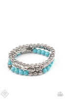 Paparazzi Trail Mix Mecca - Blue Turquoise and Silver Bracelets