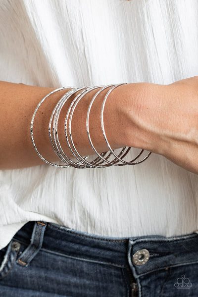 Paparazzi Thanks For GLISTENING - Silver Bangles