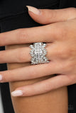 Paparazzi Cosmic Confetti - White Rhinestone Ring