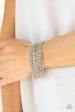 Paparazzi I Woke Up Like This - White Silver and Rhinestone Bracelet