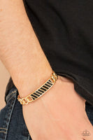 Paparazzi Keep Your Guard Up - Gold Cuff Bracelet for Men