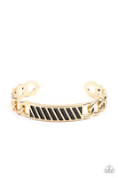 Paparazzi Keep Your Guard Up - Gold Cuff Bracelet for Men