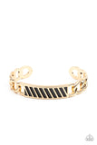 Paparazzi Keep Your Guard Up - Gold Cuff Bracelet for Men