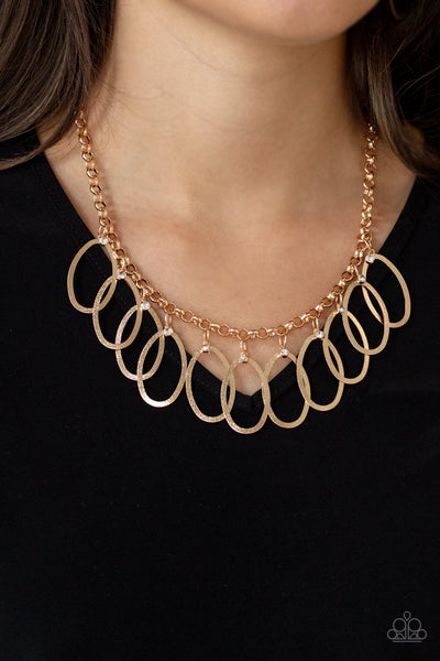 Paparazzi Double OVAL-time - Gold Necklace