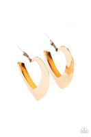 Paparazzi Heart-Racing Radiance - Gold Heart-shaped Hoop Earrings