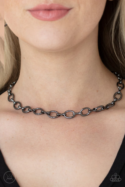 Paparazzi Craveable Couture - Black Choker Necklace