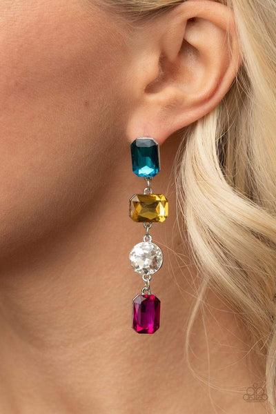 Paparazzi Cosmic Heiress - Multi Rhinestone Earrings