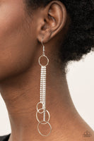 Paparazzi Demurely Dazzling - White Rhinestone Earrings