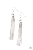 Paparazzi Drop-Dead Dainty - White Rhinestone Earrings