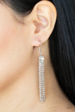 Drop Dead Dainty - White Rhinestone- Paparazzi Earrings - TheSavvyShoppersJewelryStore