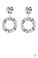 Paparazzi Party Ensemble - Black and Rhinestone Post Earrings