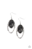 Paparazzi Pasture Paradise - Black and Silver Earrings