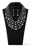 Paparazzi Influential - Zi Collection Black and Rhinestone Necklace and Exclusive Zi Bracelet