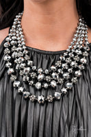 Paparazzi Influential - Zi Collection Black and Rhinestone Necklace and Exclusive Zi Bracelet