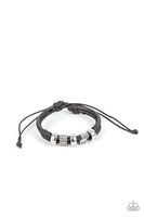 Paparazzi Urban Cattle Drive - Black Drawstring Bracelet for Men