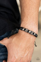 Paparazzi Urban Cattle Drive - Black Drawstring Bracelet for Men