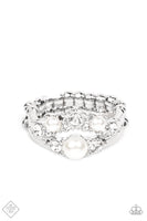 Paparazzi A-List Ambience - White Pearl and Rhinestone Ring