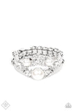 Paparazzi A-List Ambience - White Pearl and Rhinestone Ring