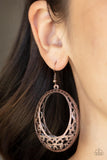 Gardenista Grandeur - Copper - Paparazzi Copper Earrings with floral filagree design - TheSavvyShoppersJewelryStore