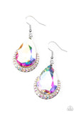 Paparazzi Mega Marvelous - Multi colored Earrings with Iridescent Rhinestones