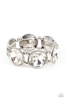 Paparazzi Powerhouse Hustle - White Rhinestone Bracelet