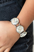 Paparazzi Powerhouse Hustle - White Rhinestone Bracelet