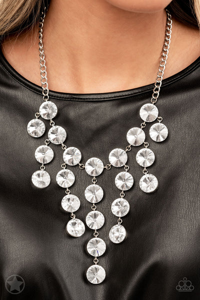 Paparazzi Spotlight Stunner - White Rhinestone Necklace