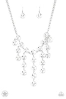 Paparazzi Spotlight Stunner - White Rhinestone Necklace