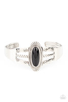 Paparazzi Wanderlust Walkabout - Black and Silver Cuff Bracelet