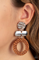 Woven Whimsicality - Brown - Paparazzi Earrings - TheSavvyShoppersJewelryStore