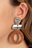 Woven Whimsicality - Brown - Paparazzi Earrings - TheSavvyShoppersJewelryStore