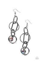 Paparazzi Park Avenue Princess - Multi colored Earrings with Oil Spill Gemstone