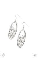 Paparazzi Prismatic Poker Face - White Rhinestone Earrings