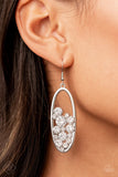 Paparazzi Prismatic Poker Face - White Rhinestone Earrings