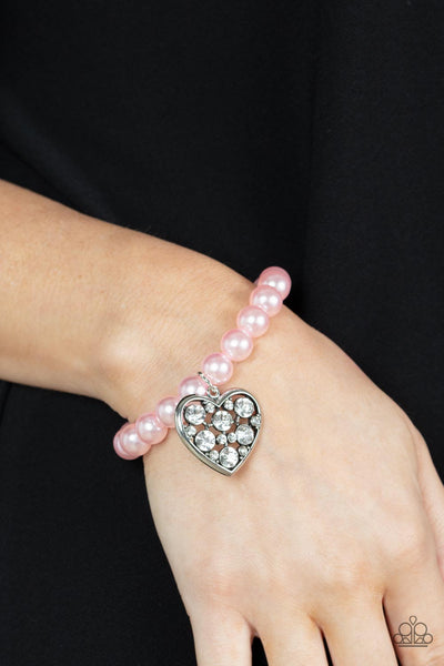 Cutely Crushing - Pink - Paparazzi Heart Bracelet - TheSavvyShoppersJewelryStore