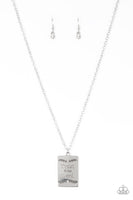 Paparazzi All About Trust - White Silver Necklace inscribed with "Trust in the Lord"