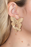 Blushing Butterflies - Gold - Paparazzi Earrings - TheSavvyShoppersJewelryStore