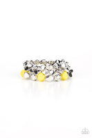 Paparazzi A Perfect TENACIOUS - Yellow Bracelet Set