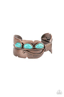 Paparazzi River Bend Relic - Copper and Turquoise Cuff Bracelet