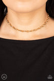 Urban Underdog - Gold - Paparazzi Choker Necklace- TheSavvyShoppersJewelryStore