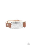 Paparazzi Urban Rivalry - Brown Bracelet with Rhinestones