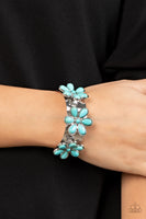 Paparazzi Desert Flower Patch - Blue Turquoise Cuff Bracelet