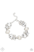 Paparazzi Best in SHOWSTOPPING - White Rhinestone and Pearl Bracelet