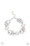 Paparazzi Best in SHOWSTOPPING - White Rhinestone and Pearl Bracelet