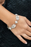 Paparazzi Best in SHOWSTOPPING - White Rhinestone and Pearl Bracelet