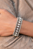 Paparazzi Ritzy Reboot - White Rhinestone and Silver Bracelet