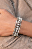 Paparazzi Ritzy Reboot - White Rhinestone and Silver Bracelet