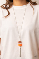 Reel It In - Orange - Paparazzi orange and brown necklace - TheSavvyShoppersJewelryStore