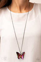 The ​Social Butterfly Effect - Multi - Paparazzi Oil Spill Butterfly Necklace - TheSavvyShoppersJewelryStore